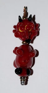 Handgefertigte Glas Lampwork Perlen TEUFEL IM DETAIL ca. 2 1/4 cm hoch - Bild 1 von 5