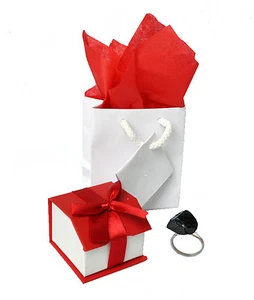 Silver Plated Adjustable Novelty Anthracite Coal Gift Coal Ring in Gift Box - Picture 1 of 4