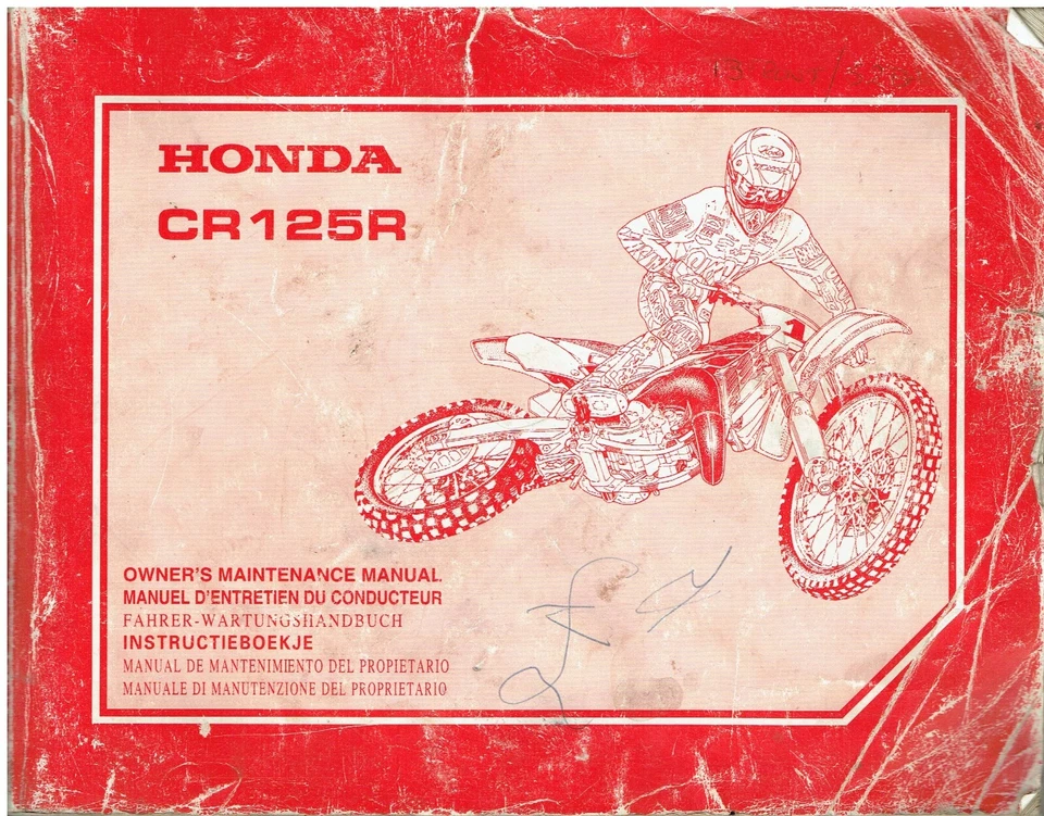 HONDA CR125R ORIGINAL 2000 FACTORY MAINTENANCE MANUAL (GB F D NL E I TEXT) - Image 1 of 1