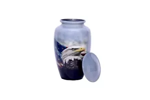 Urna de águila patriótica decoración premium para cenizas humanas | Bandera americana 200 libras - Imagen 1 de 3