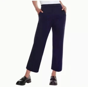 Gloria Vanderbilt Womens M Cropped Ponte Pant Tummy Control Hi-Rise Stretch Navy - Picture 1 of 6