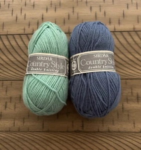 Sirdar Country Style Yarn 2 Skeins Seafoam & Steel Blue Acrylic/Wool/Nylon New - Picture 1 of 3