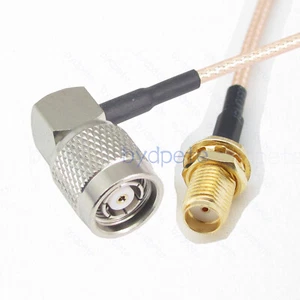 RP-TNC male RA right angle Reverse polarity to SMA female RG316 cable Coax 50ohm - Picture 1 of 10