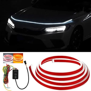 For Honda Civic Car LED Hood Light Strip with DRL Turn Signals White & Amber - Bild 1 von 14