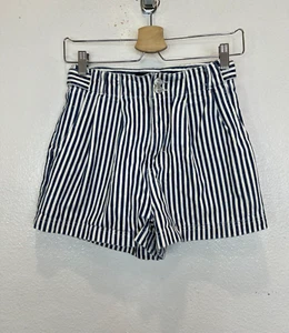 BDG Urban Outfitters Calvin Hi-rise Striped Denim Trouser Shorts Size 25 - Picture 1 of 7