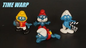 PEYO SCHLEICH 1977 1980 1989 2008 PAPA SMURF FOOTBALL SMURF DIRECTOR SMURF SWIM - Picture 1 of 2