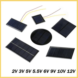 Panel solar célula solar muchos tipos 2V 3V 5V 5.5V 6V 9V 10V 12V Cargador de batería hágalo usted mismo - Imagen 1 de 33
