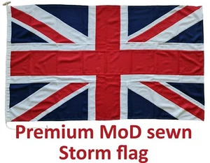 Union Jack premium sewn MoD woven cotton like flag stitched storm British made - Picture 1 of 7