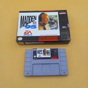 Original Super Nintendo SNES 1995 John Madden NFL 95 Football video game w/box+ - Picture 1 of 4