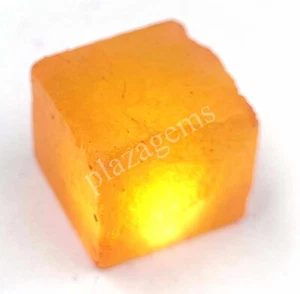 Cubo de zafiro amarillo africano teñido áspero natural 105,6 CT EGL piedras preciosas sueltas 5ATJ - Imagen 1 de 9
