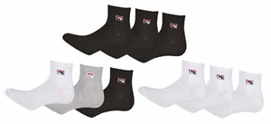 Fila Quarter Sneaker Socken 12 Paar Weiß Grau Schwarz Herren Damen Bunt F9303 - Bild 1 von 4