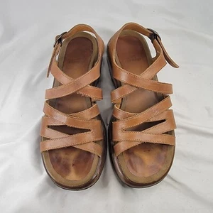 Dansko Tan Leather Sandals Womens 39 (US 8.5) 90’s Chunky Heel - Picture 1 of 8