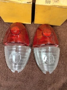 1953 Chevy backup and Tail lens set (2) 5943403, (2) 5943404 NORS Glo-Brite - Picture 1 of 5