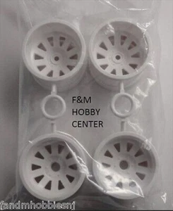 New Tamiya Part - 4pc White Wheel Set Front / Rear Aqroshot Stadium Blitzer Rim - Picture 1 of 1