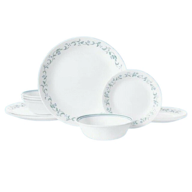 Corelle Country Cottage 12-Piece Dinnerware Set - White/Blue (1141877)