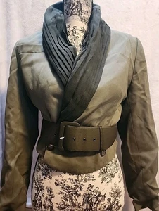 Crimson Military Jacket Women's Size 42 Made In Italy Olive Green - Picture 1 of 11