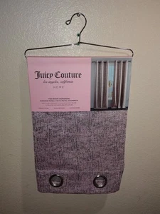 JUICY COUTURE WINDOW CURTAIN SET JUICY COUTURE WINDOW PANELS PINK & SILVER X2 - Picture 1 of 12