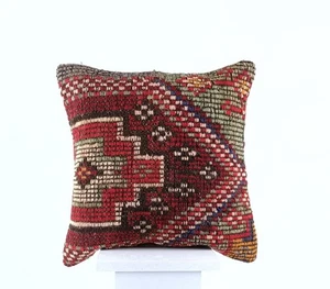 16x16 Ethnic Vintage Turkish Rug Pillow Cover Home Decorative Boho Cushion E885 - Picture 1 of 4