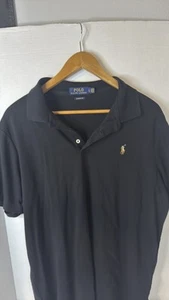Polo Ralph Lauren Mens Polo Shirt Black Pony Logo Classic Fit (large - Picture 1 of 5