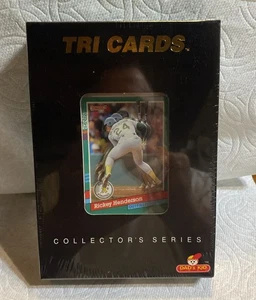 Rickey Henderson 1992 Dad's Kids Tri Cards 3D Collector's Series Sealed RARE - Picture 1 of 7