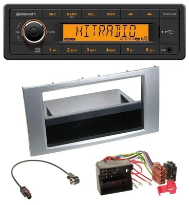 Continental 1DIN USB AUX MP3 Autoradio für Ford Fiesta Focus 2004-2008 silber - Bild 1 von 4