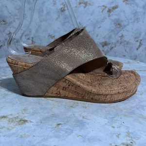 Donald J Pliner Gyer Women's Size 7M Shoes Brown Comfort Wedge Platform Sandals - Picture 1 of 12