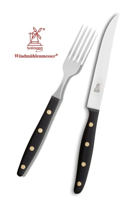 Herder Windmühle Steakbesteck Steak-Besteck Seakmesser Gabel 2 tlg, Griff: POM - Bild 1 von 1