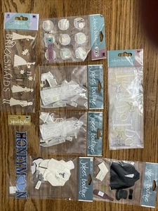 Lote de 8 pegatinas adornos boutique Jolees álbum de recortes boda luna de miel - Imagen 1 de 7