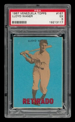 Venezuela Topps Set-Break #167 1967 Lloyd Waner PSA 5 EX Foto 1 de 3