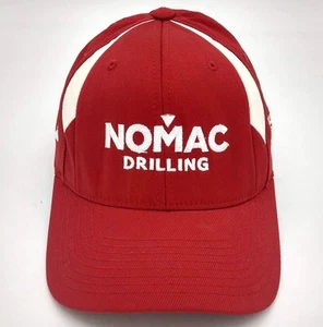 Cappello berretto rosso Nomac Drilling Marcellus Utica Shale Team Yupoong Flex Fit L-XL - Foto 1 di 8