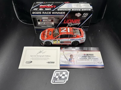 SIGNED JOSH BERRY & WOOD BROTHERS 2025 LAS VEGAS FIRST WIN 1/24 NASCAR DIECAST - Image 1 of 4