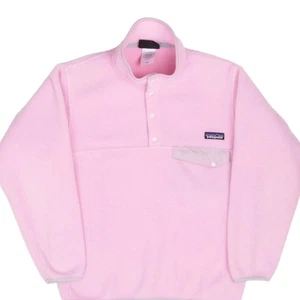VINTAGE PATAGONIA PINK SYNCHILLA SNAP T FLEECE PULLOVER JACKET 2000S XS MADE USA - Picture 1 of 5