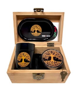 Tree of Life Stash Box Combo - Original Stash Box with Grinder and Stash Jar - Picture 1 of 6