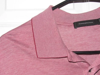 ERMEGILDO ZEGNA Hombre 52 Grande Polo Italia Rojo Profundo Borgoña Manga Corta Foto 1 de 4