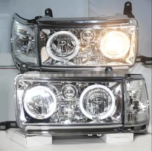 1990-1997 Year Slive front lamps For Prado FJ80 LC80 FZJ80 4500 LED Headlights - Foto 1 di 11