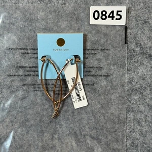 True To Form Gold-Tone Curved Double Bar Dangle Stud Earrings Women's Jewelry - Picture 1 of 2