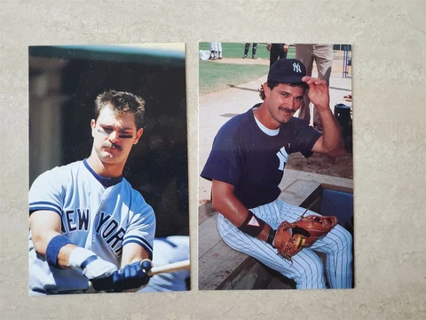 1989 BARRY COLLA 3.5"x5.5" Don Mattingly POSTCARD Lot x2 New York Yankees Cover