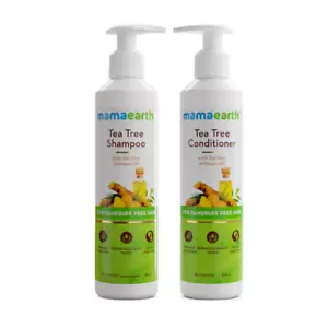 Mamaearth Combo of Tea Tree Shampoo & Conditioner for Dandruff Free -250ml+250ml - Picture 1 of 12