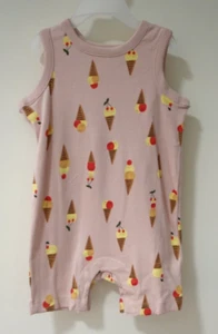 NWT Hanna Andersson Ice Cream Cones Shortall / Romper Size 80 / 18-24 Month - Picture 1 of 1