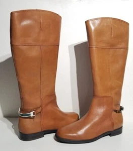Lauren Ralph Lauren Berna Vachetta Mujer Marrón Cuero Botas Ecuestres 9B ☆Nuevas - Imagen 1 de 13
