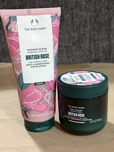 The Body Shop-British Rose-Shower Scrub & Body Yogurt For Dry Skin FREE SHIPPING - Picture 1 of 4