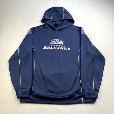 Seattle Seahawks Sudadera con Capucha Adulto Mediana Azul Marino Reebok Fútbol NFL Foto 1 de 4