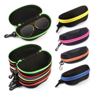 Portable Eye Glasses Case Sunglasses Protector Box Belt Clip Hard Zipper w - Picture 1 of 17