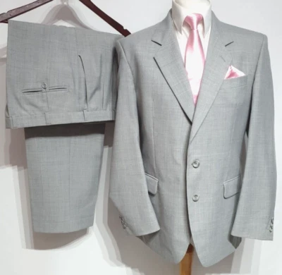 Varteks International Hombre Traje Vintage 2 Piezas Ch42""R W36"" L28"" Gris Mezcla Foto 1 de 4