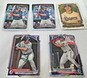 Wyatt Langford 5 Card Lot 2024 A&G, Bowman, Topps Pro Debut feat. Sparkle Foil - Picture 1 of 5