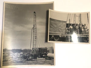 Vintage photo Set Paramount Oil Inc Abeline Tx oil derrick and Workers Owners - Picture 1 of 5