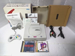 Sega Saturn White Console Power Memory BioHazard Nights Box Manual - Picture 1 of 24