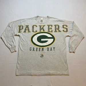 VTG Green Bay Packers NFL Riddell T Shirt Mens XL Long Sleeve Made In USA - Picture 1 of 15