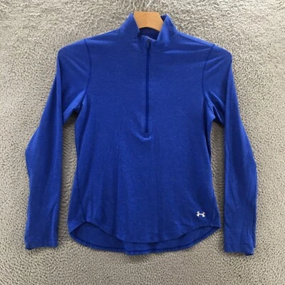 Sudadera Under Armour Cuello Simulado Mujer Mediana Azul Rayas Ajustada Manga Larga Foto 1 de 4