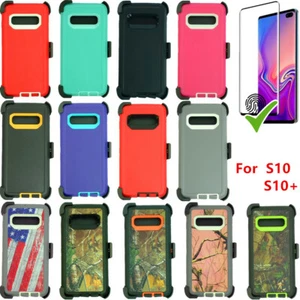 Samsung Galaxy S10/ S10+Plus/ S10e Shockproof Defender Case with Screen & Clip - Picture 1 of 57